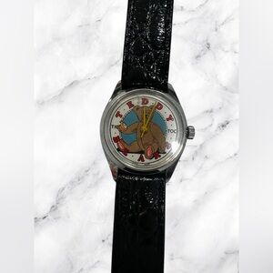 Teddy Bears Watch with Black Strap